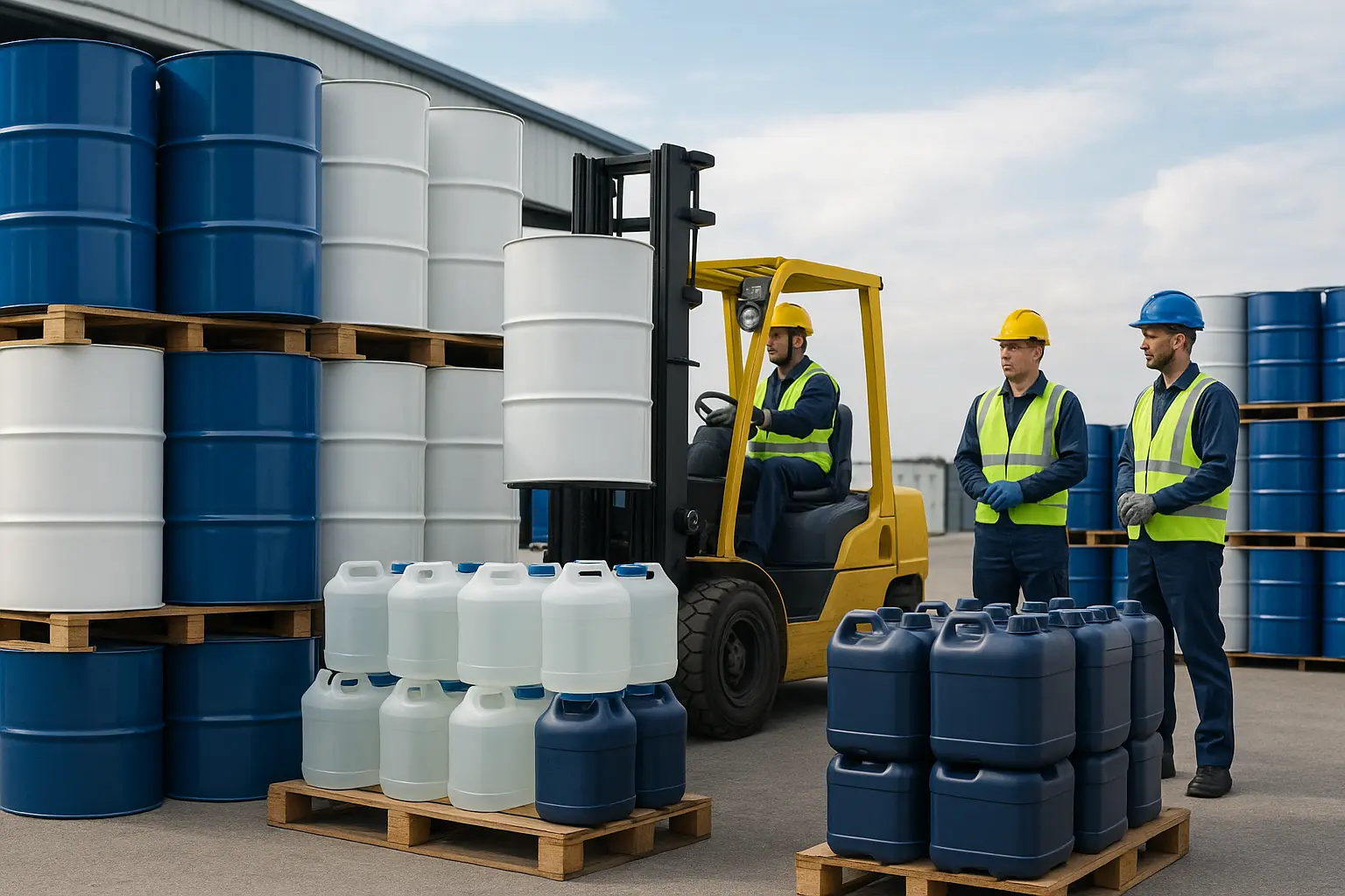 Container shipment of chemical products at port